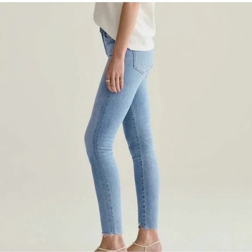 Agolde Women's Skinny Ankle Jeans Distressed Light Wash Light Blue Size 29‎